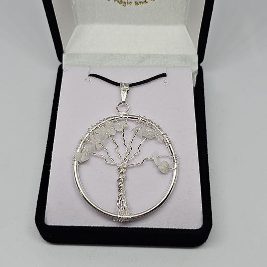 Moonstone tree of life chip pendant - Rivendell Shop