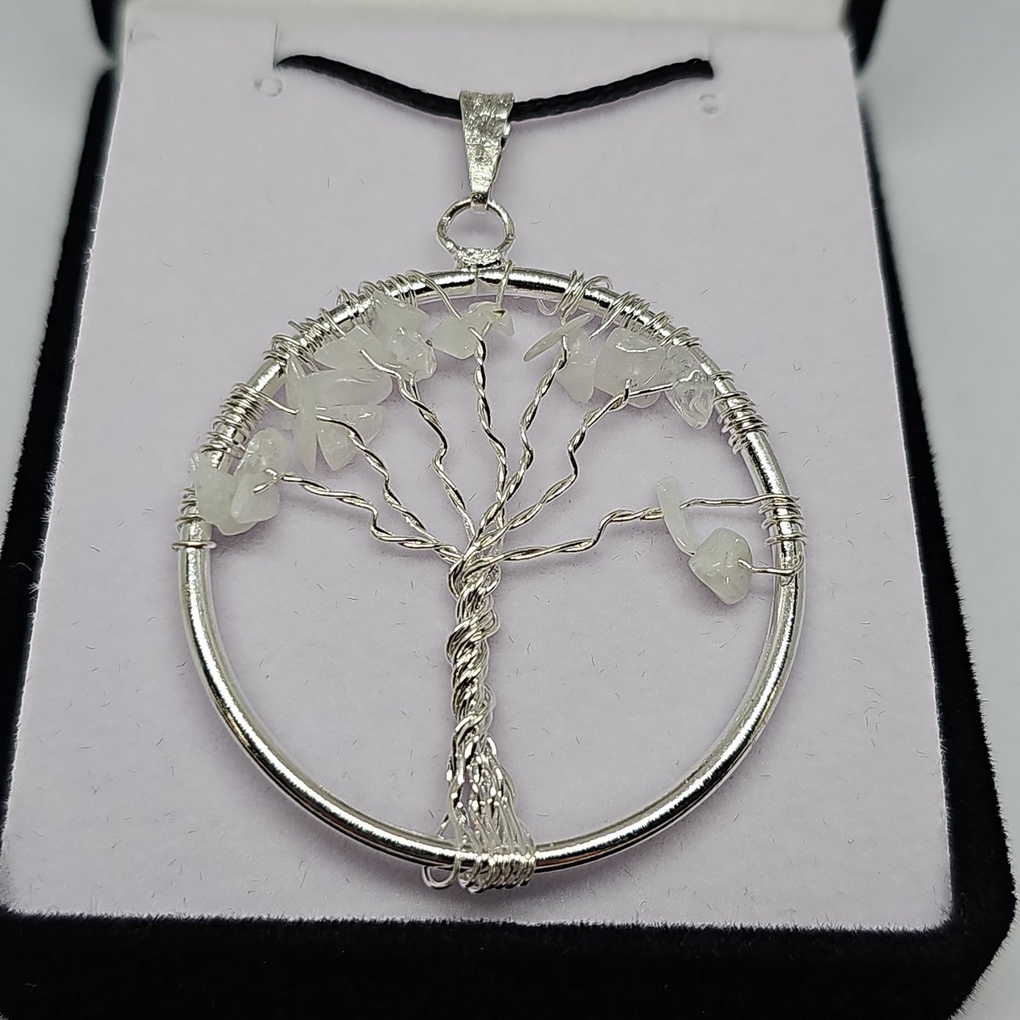 Moonstone tree of life chip pendant - Rivendell Shop