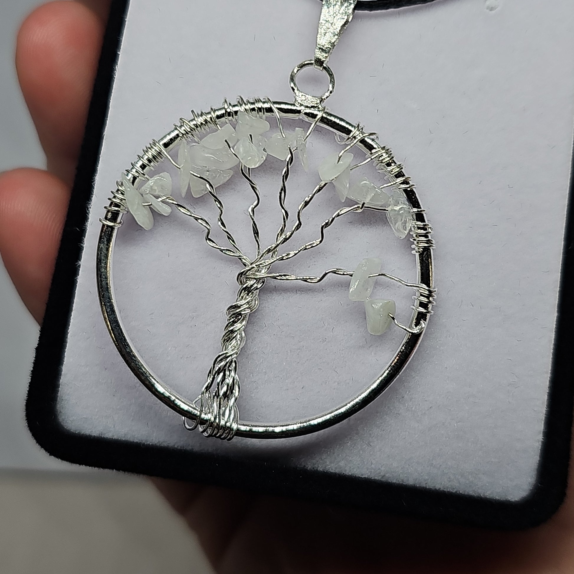 Moonstone tree of life chip pendant - Rivendell Shop