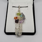 Clear quartz chakra wrapped pendant - Rivendell Shop