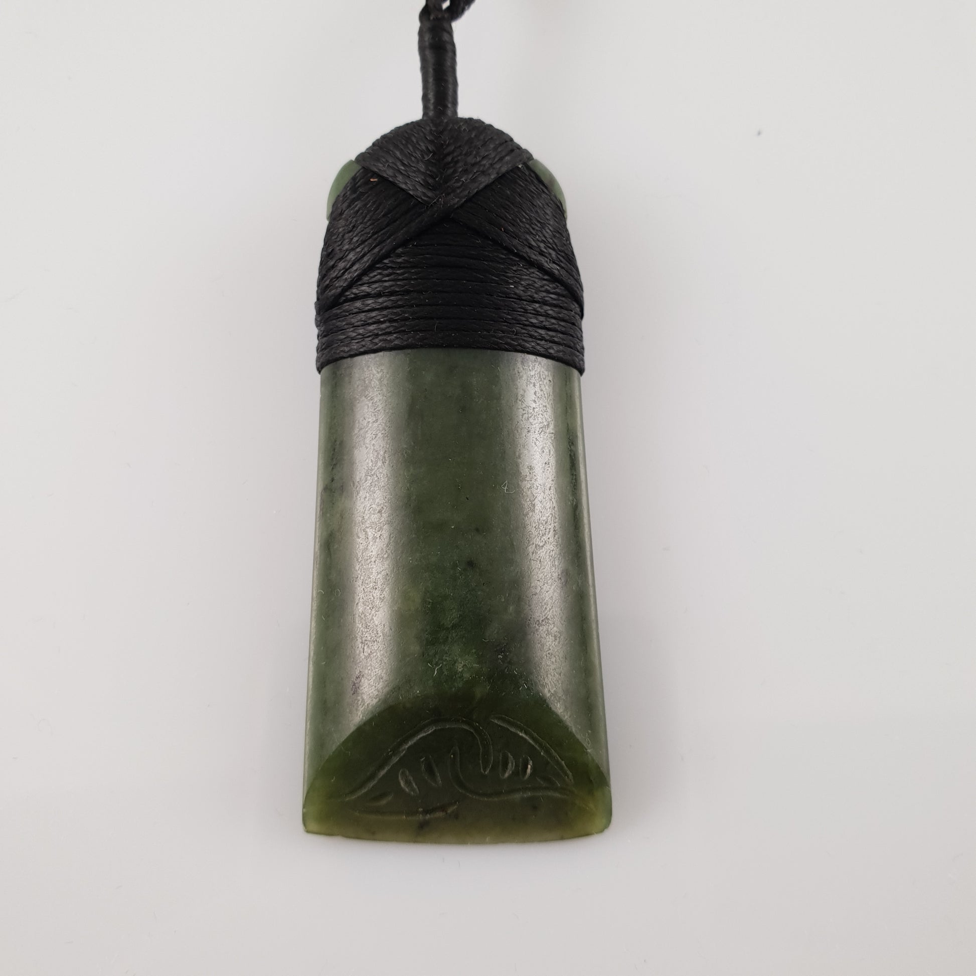 Greenstone Toki Pendant 60x25mm with Whale Carving Detail - Rivendell Shop