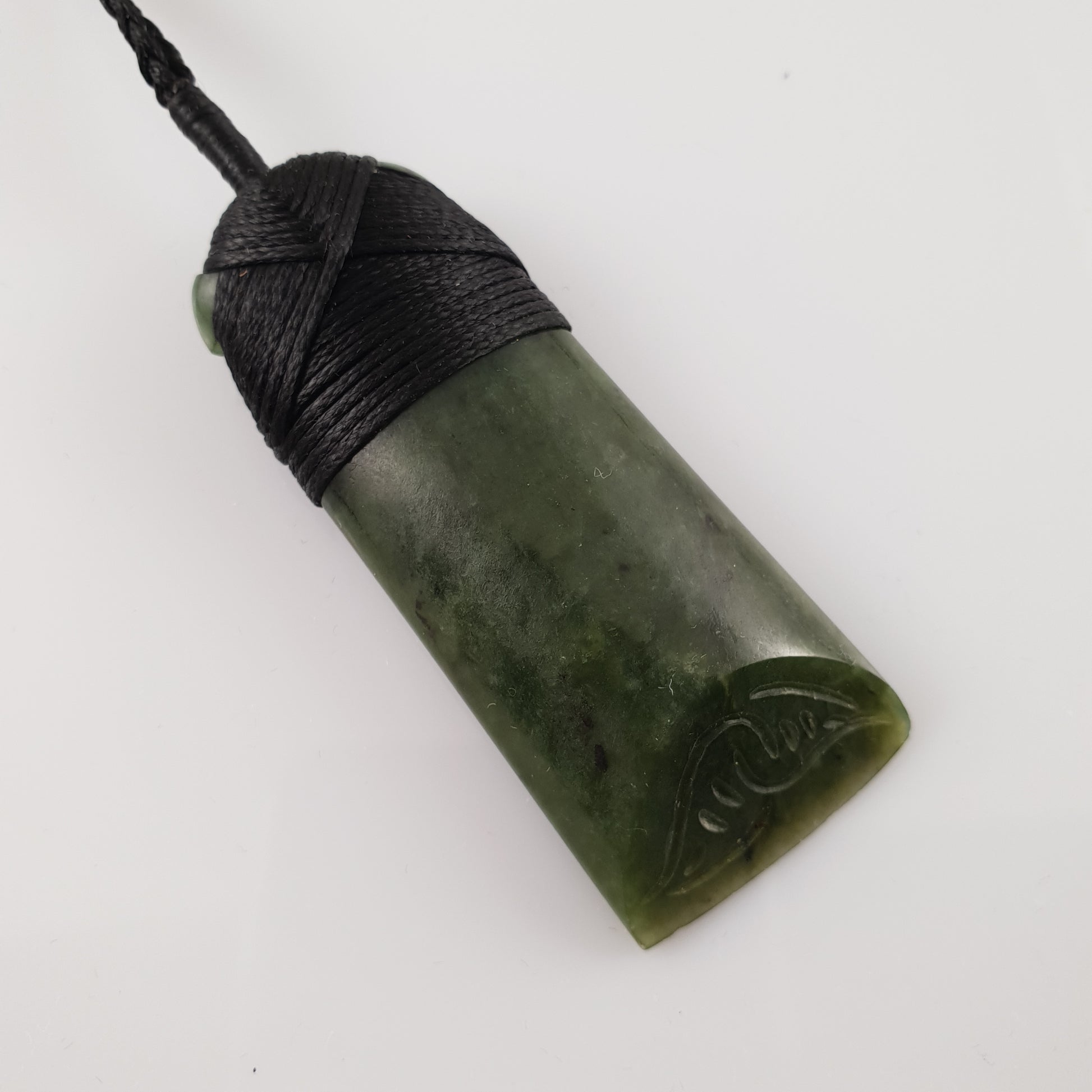 Greenstone Toki Pendant 60x25mm with Whale Carving Detail - Rivendell Shop