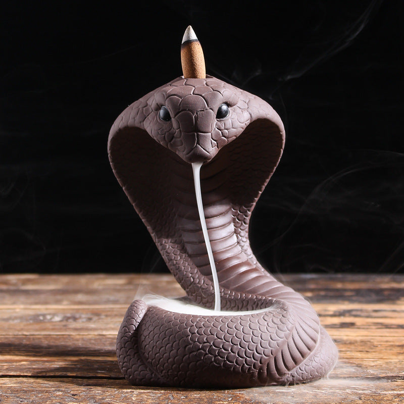 Cobra Snake Backflow Incense Burner (Matte) - Rivendell Shop