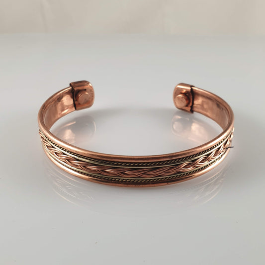 Woven Pattern Copper Magnetic Bracelet - Rivendell Shop