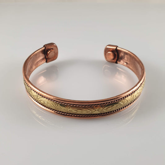 Golden Pattern Copper Magnetic Bracelet - Rivendell Shop