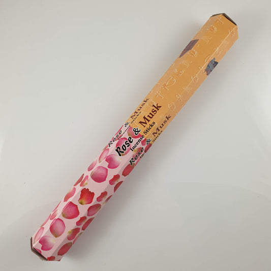 Kamini Rose Musk Incense 20gm Hex Packet 6 Pack - Rivendell Shop