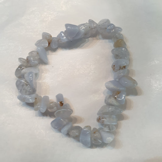 Blue lace Agate chip bracelet - Rivendell Shop