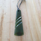 Greenstone Toki Pendant with Carved Detail - 50 x 15 mm - Rivendell Shop