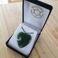 Greenstone Heart Pendant with Koru indentation - Large - Rivendell Shop