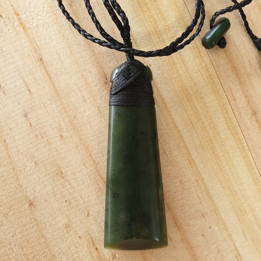 Large Greenstone Toki Pendant 75x25mm - Rivendell Shop