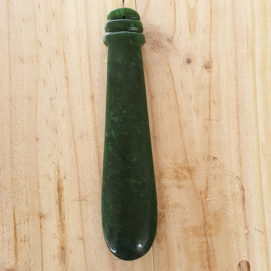 Large Pounamu Greenstone Patu Club Pendant 128x50 mm - Rivendell Shop