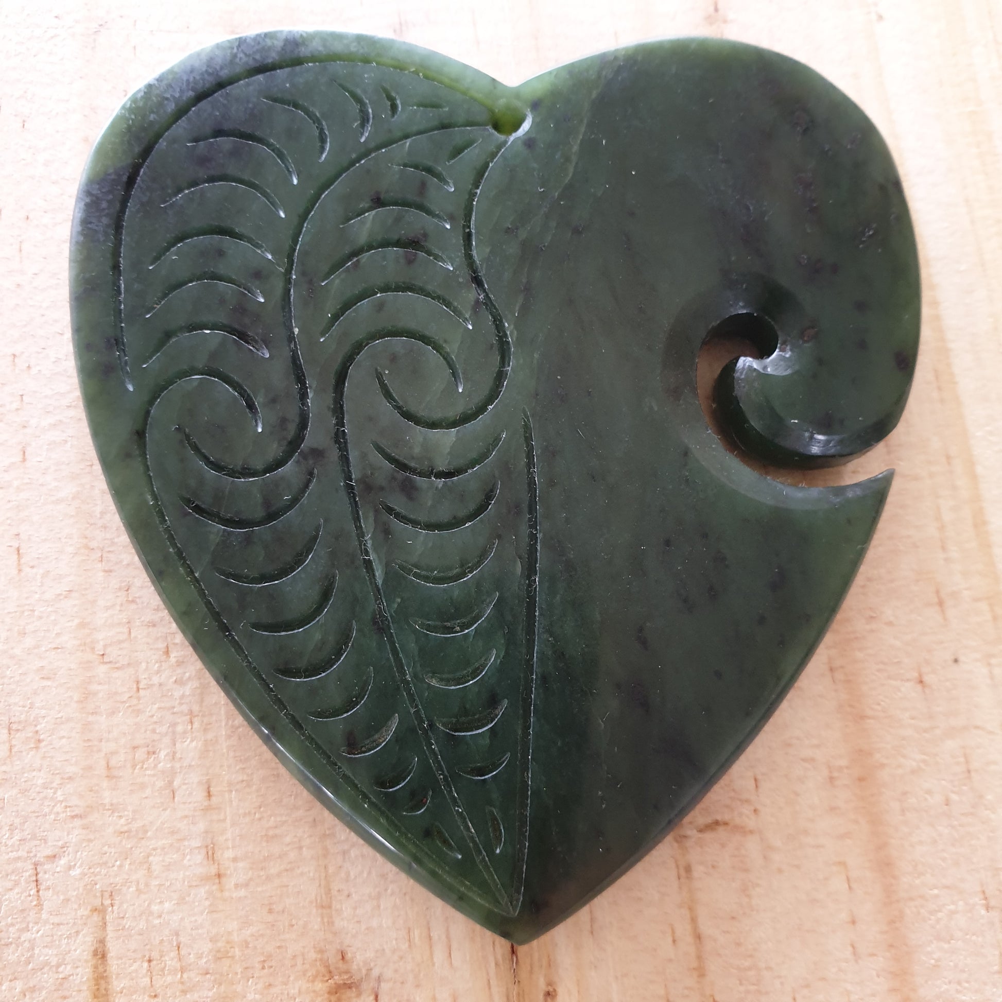 Greenstone Heart Pendant - Extra Large - Rivendell Shop