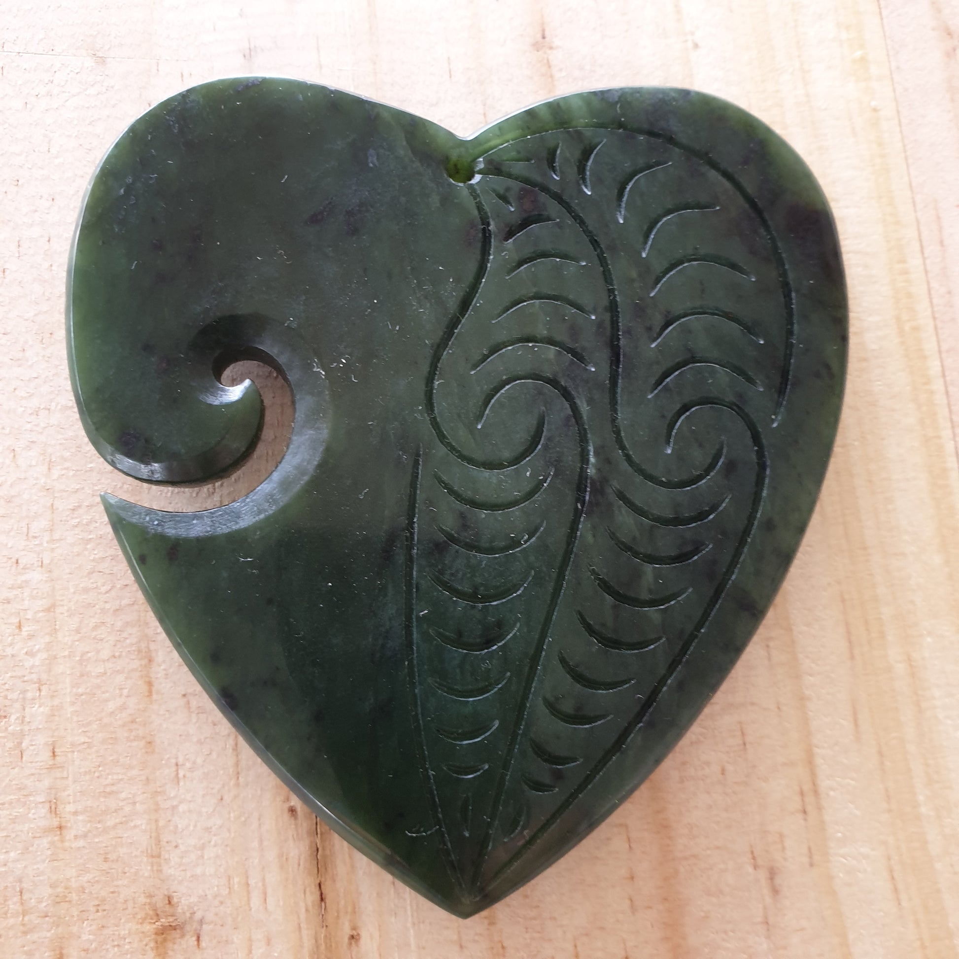 Greenstone Heart Pendant - Extra Large - Rivendell Shop