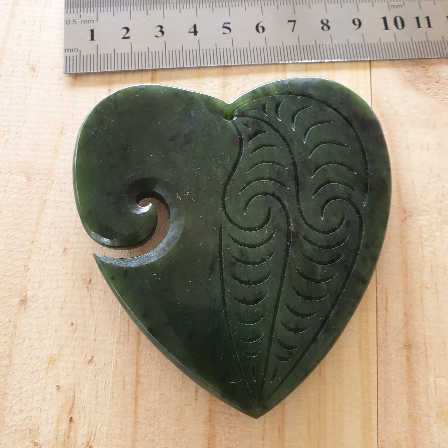 Greenstone Heart Pendant - Extra Large - Rivendell Shop