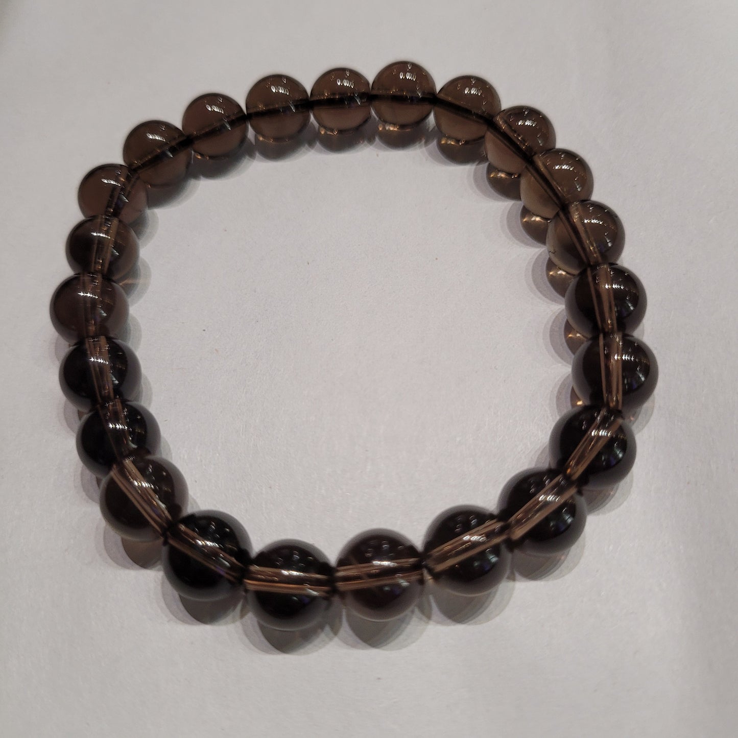 Smoky Quartz Round Bead Crystal Bracelet - Rivendell Shop