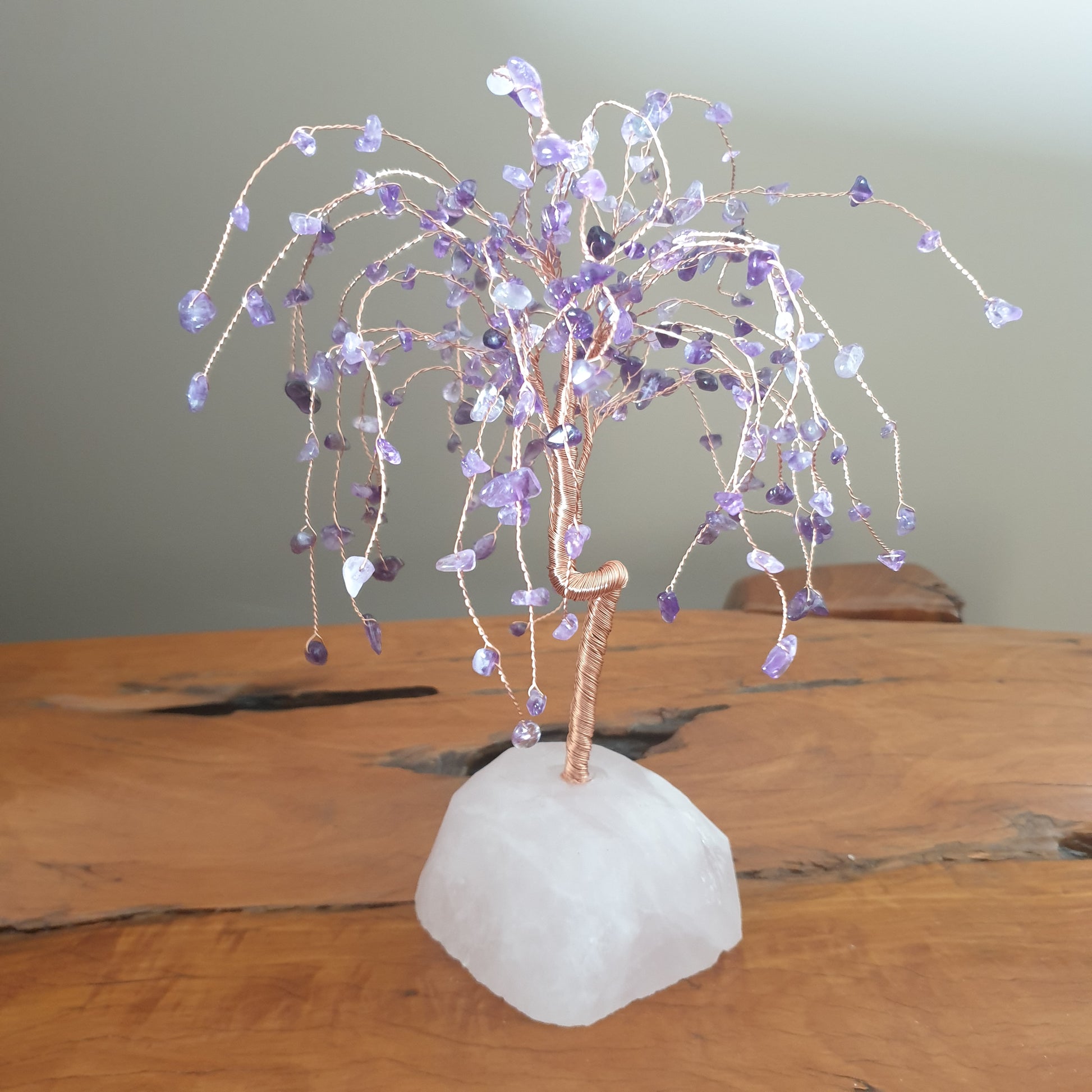 Amethyst Crystal Tree on Rose quartz Base - Rivendell Shop