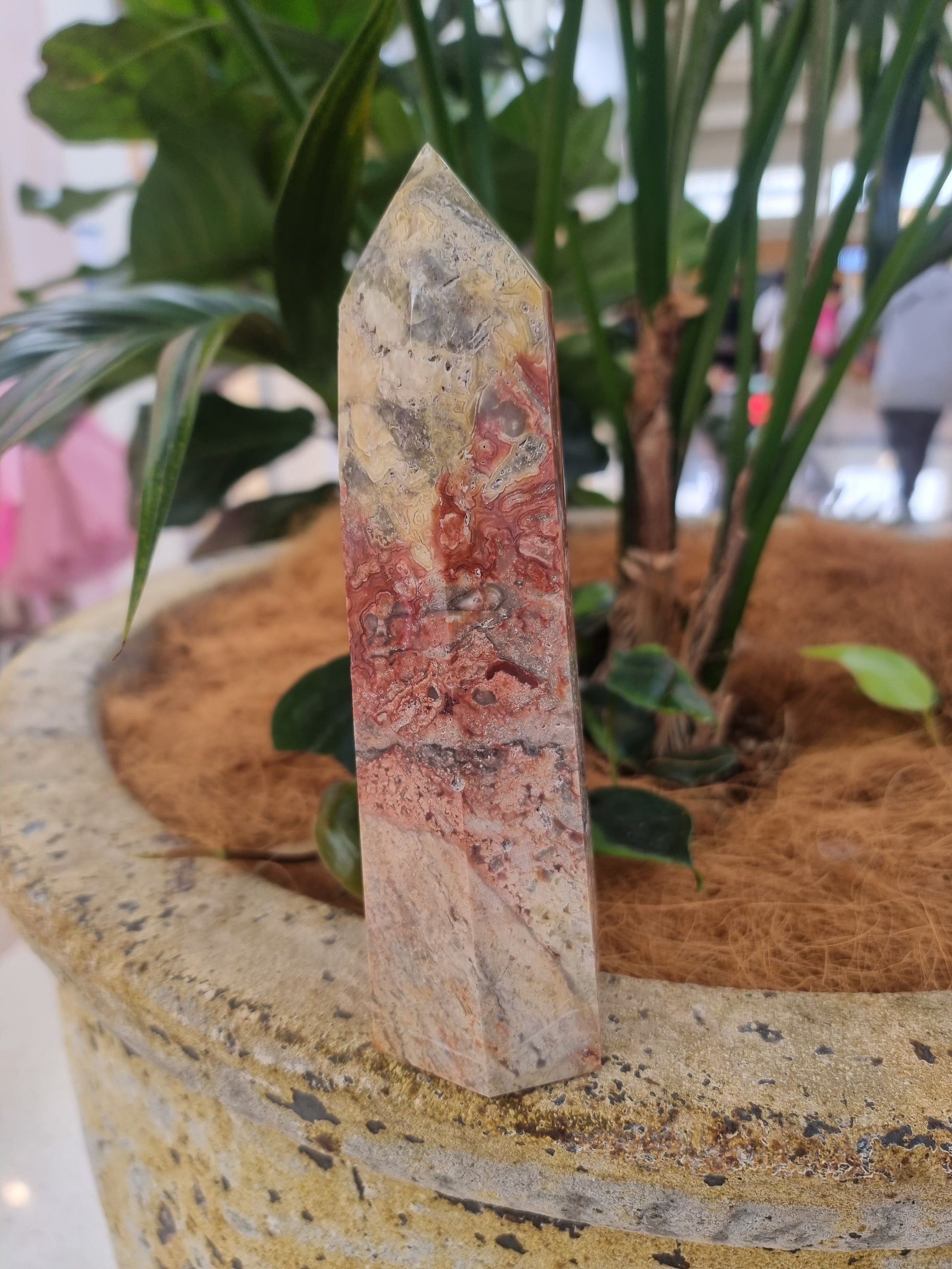 Crazy lace agate point - Rivendell Shop