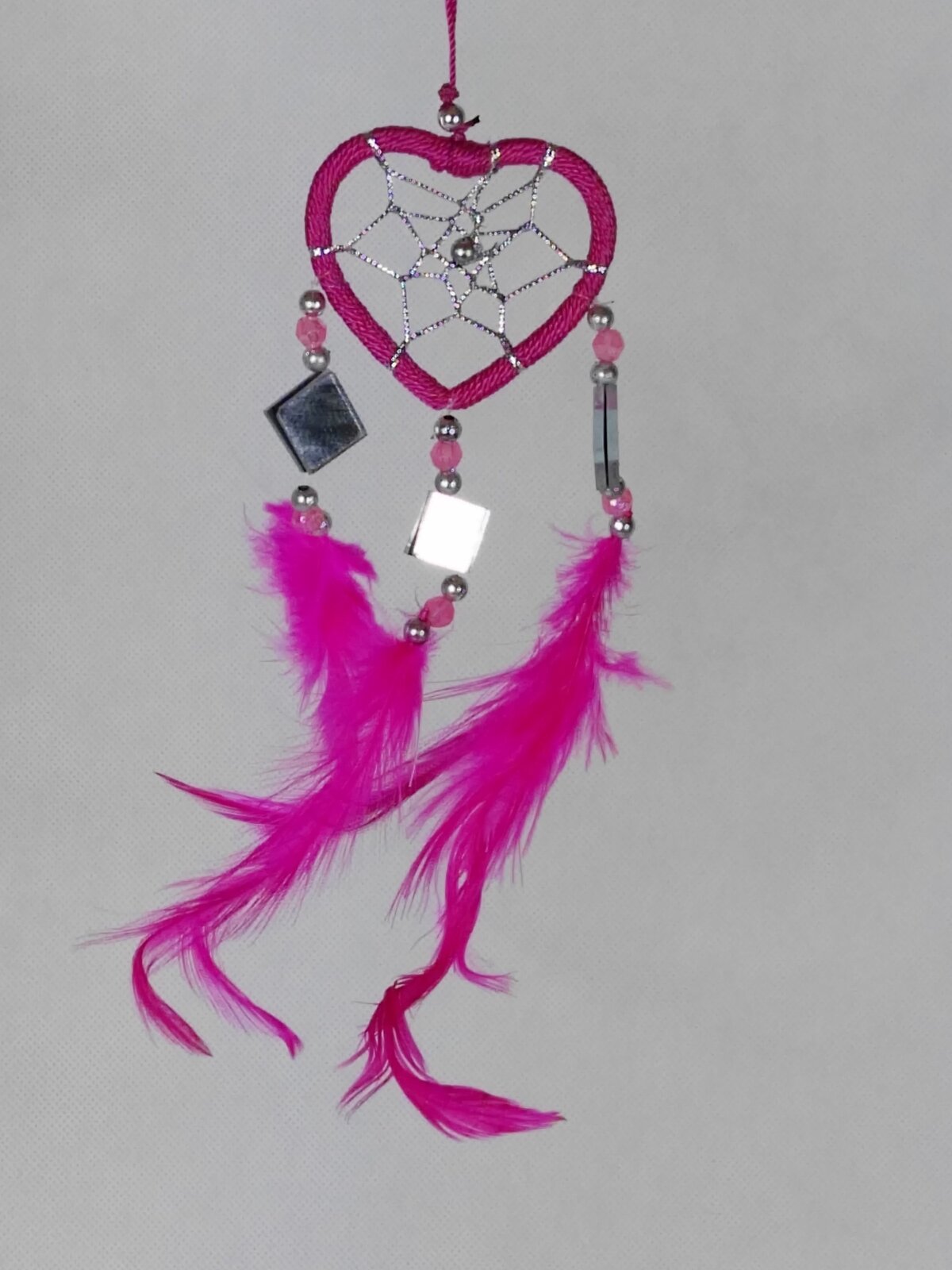 Pink Heart Dreamcatcher 5cm - Rivendell Shop