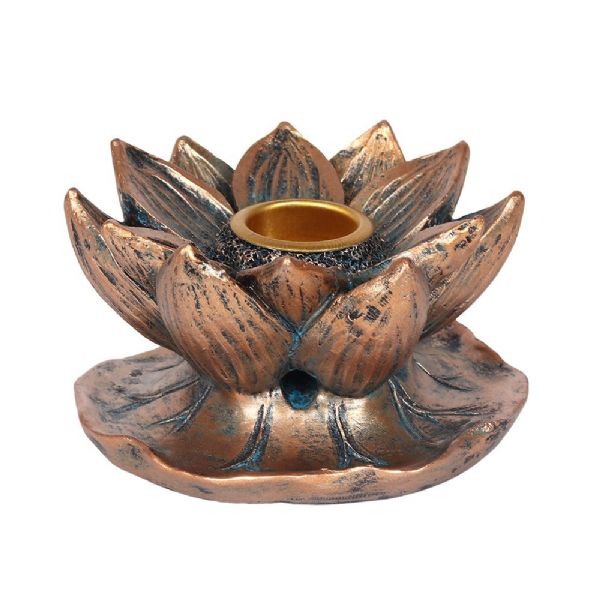 Bronze Lotus Backflow Incense Cone Burner - Rivendell Shop