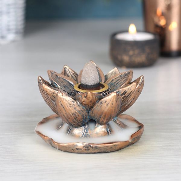 Bronze Lotus Backflow Incense Cone Burner - Rivendell Shop