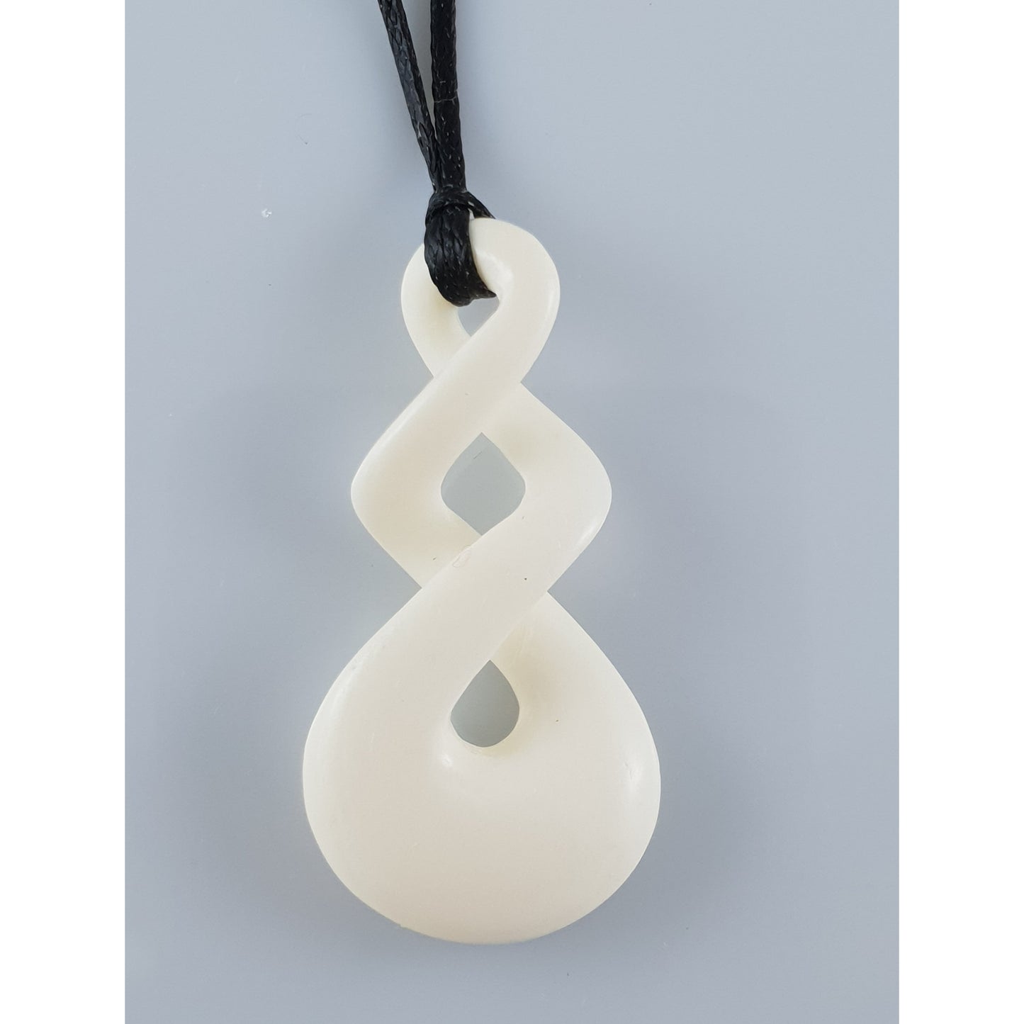 Handcarved Double Twist Bone Carving Pendant - Pikorua - Rivendell Shop