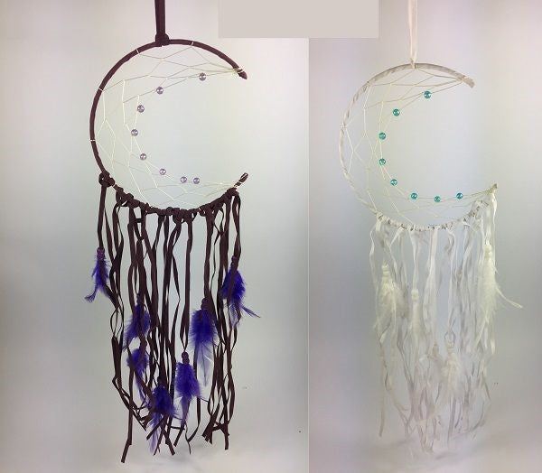 Half Moon Dream Catcher - White and Purple available - Rivendell Shop