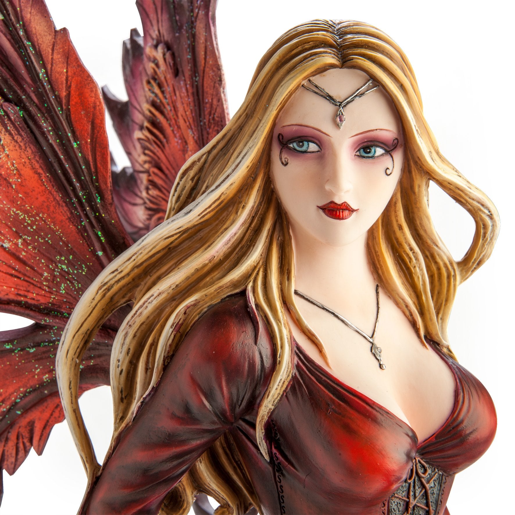 Large Red Fairy Princess with Black Wolf - Rivendell Shop