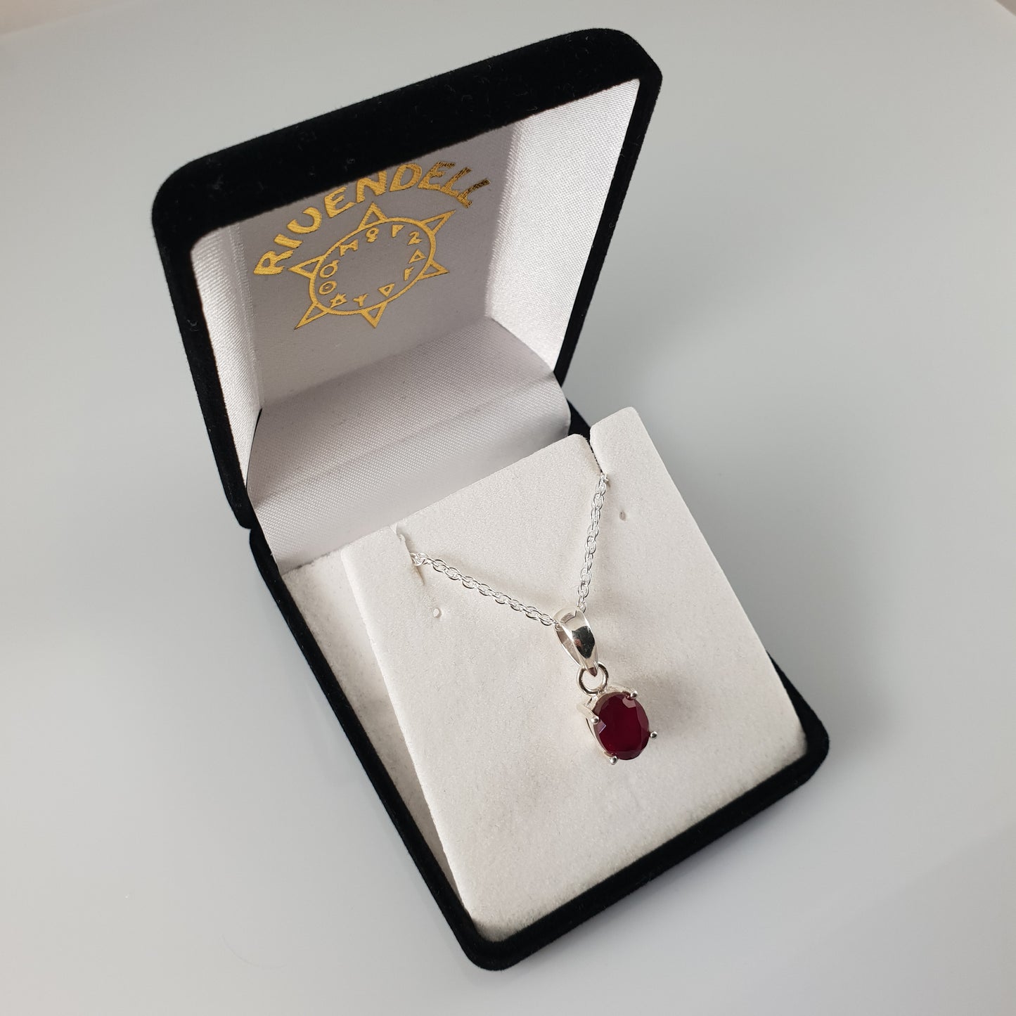 Oval Ruby 925 Stirling Silver Pendant - Rivendell Shop