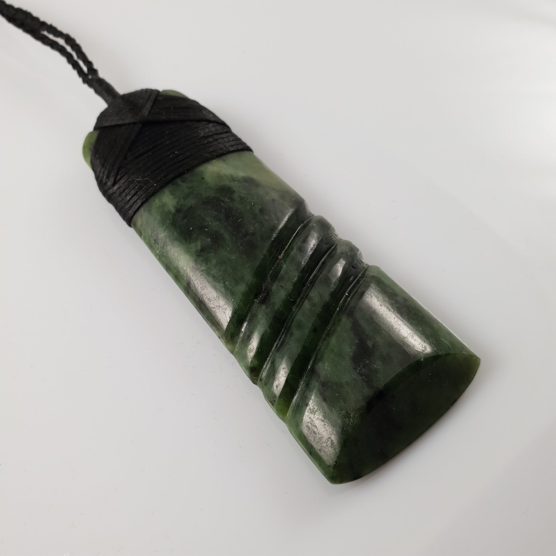 Greenstone Toki Pendant with Carved Detail - Rivendell Shop