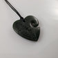 Heart Greenstone Pendant with Carved Detail - Rivendell Shop