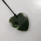 Heart Greenstone Pendant with Koru indentation - Rivendell Shop