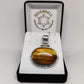 Wide Oval Tiger's Eye Sterling Silver Pendant - Rivendell Shop