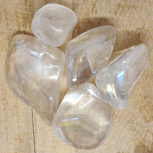 Clear Quartz Aura Tumbled Crystal - Rivendell Shop
