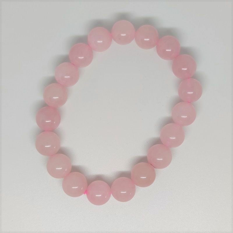 Rose Quartz Round Bead Crystal Bracelet - Rivendell Shop