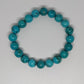 Turquoise Howlite Round Bead Crystal Bracelet - Rivendell Shop