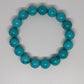 Turquoise Howlite Round Bead Crystal Bracelet - Rivendell Shop