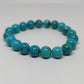 Turquoise Howlite Round Bead Crystal Bracelet - Rivendell Shop