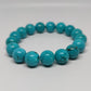 Turquoise Howlite Round Bead Crystal Bracelet - Rivendell Shop
