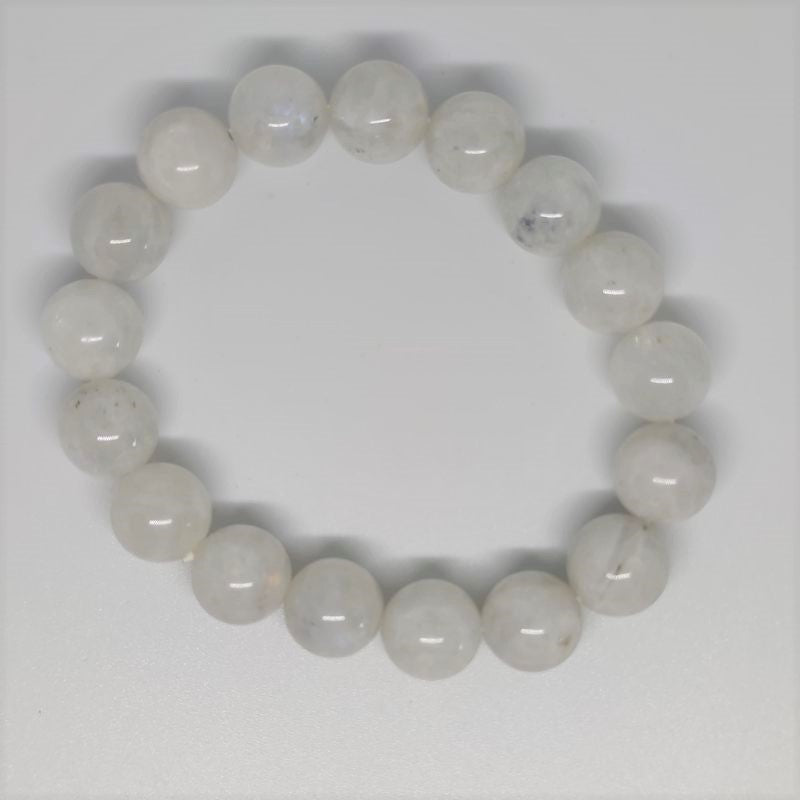 Moonstone Round Bead Crystal Bracelet - Rivendell Shop