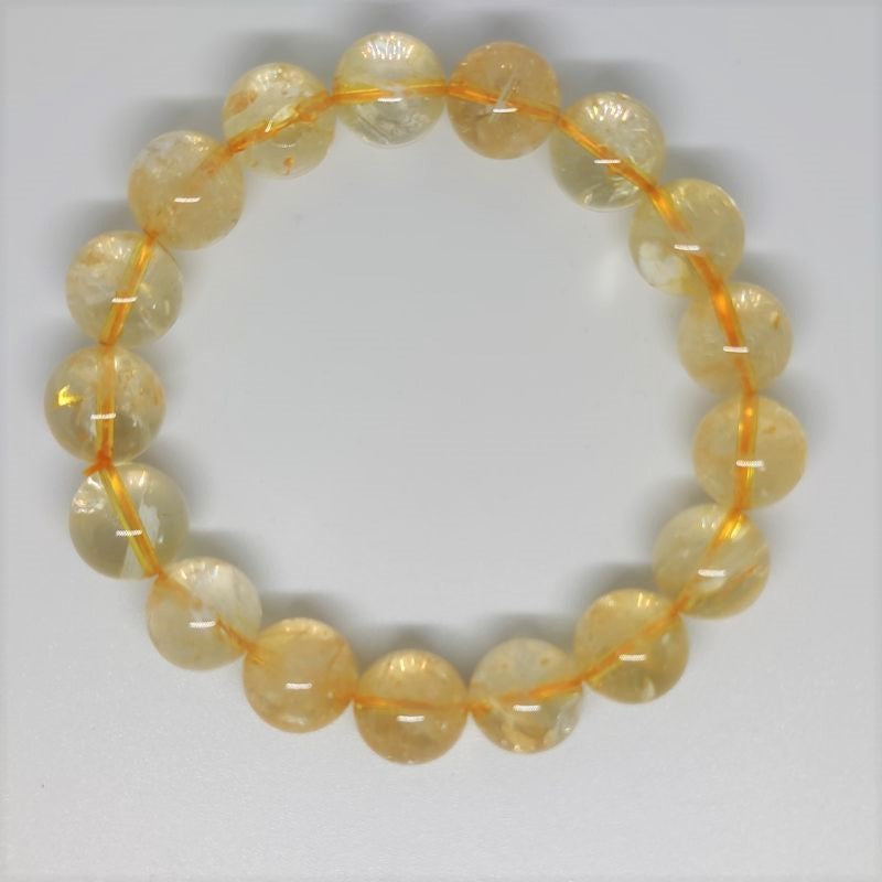 Citrine Round Bead Crystal Bracelet - Rivendell Shop