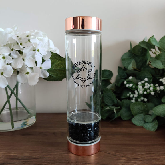 Rivendell Elixir: Black Obsidian Crystal Water Bottle - Rivendell Shop