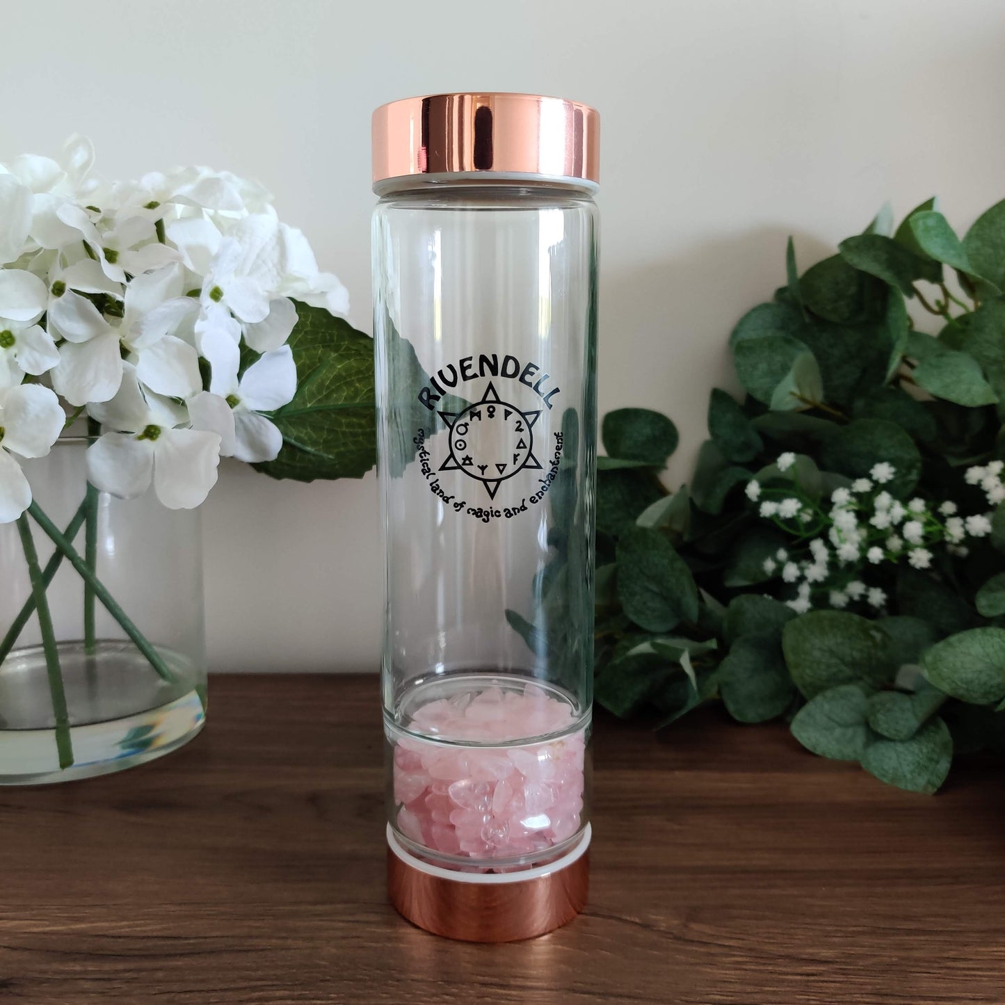 Rivendell Elixir: Rose Quartz Crystal Water Bottle - Rivendell Shop