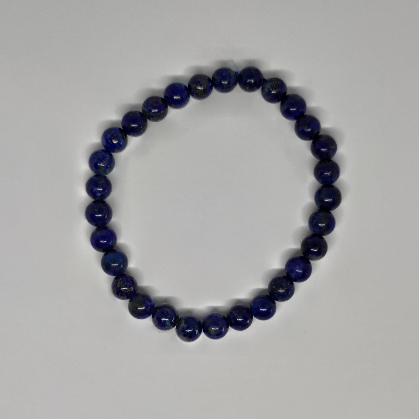 Lapis Lazuli Round Bead Crystal Bracelet - Rivendell Shop