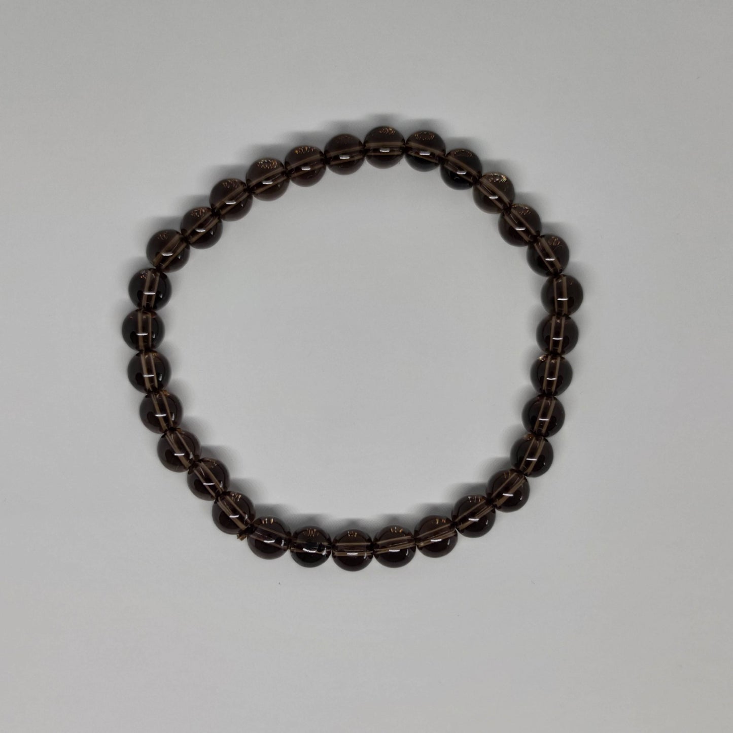 Smoky Quartz Round Bead Crystal Bracelet - Rivendell Shop