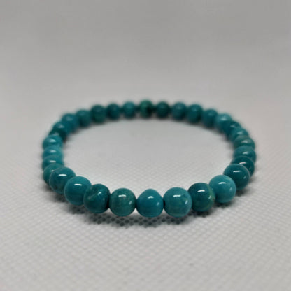 Turquoise Howlite Round Bead Crystal Bracelet - Rivendell Shop
