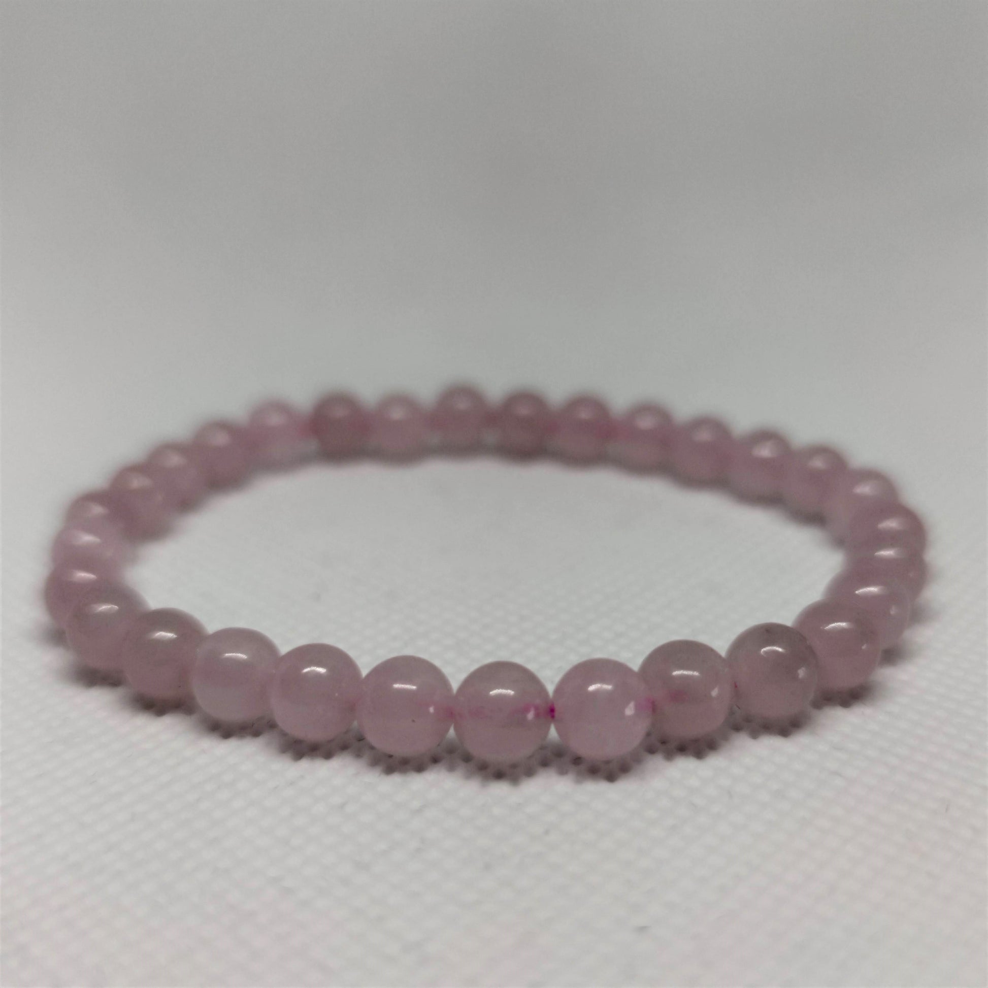 Rose Quartz Round Bead Crystal Bracelet - Rivendell Shop
