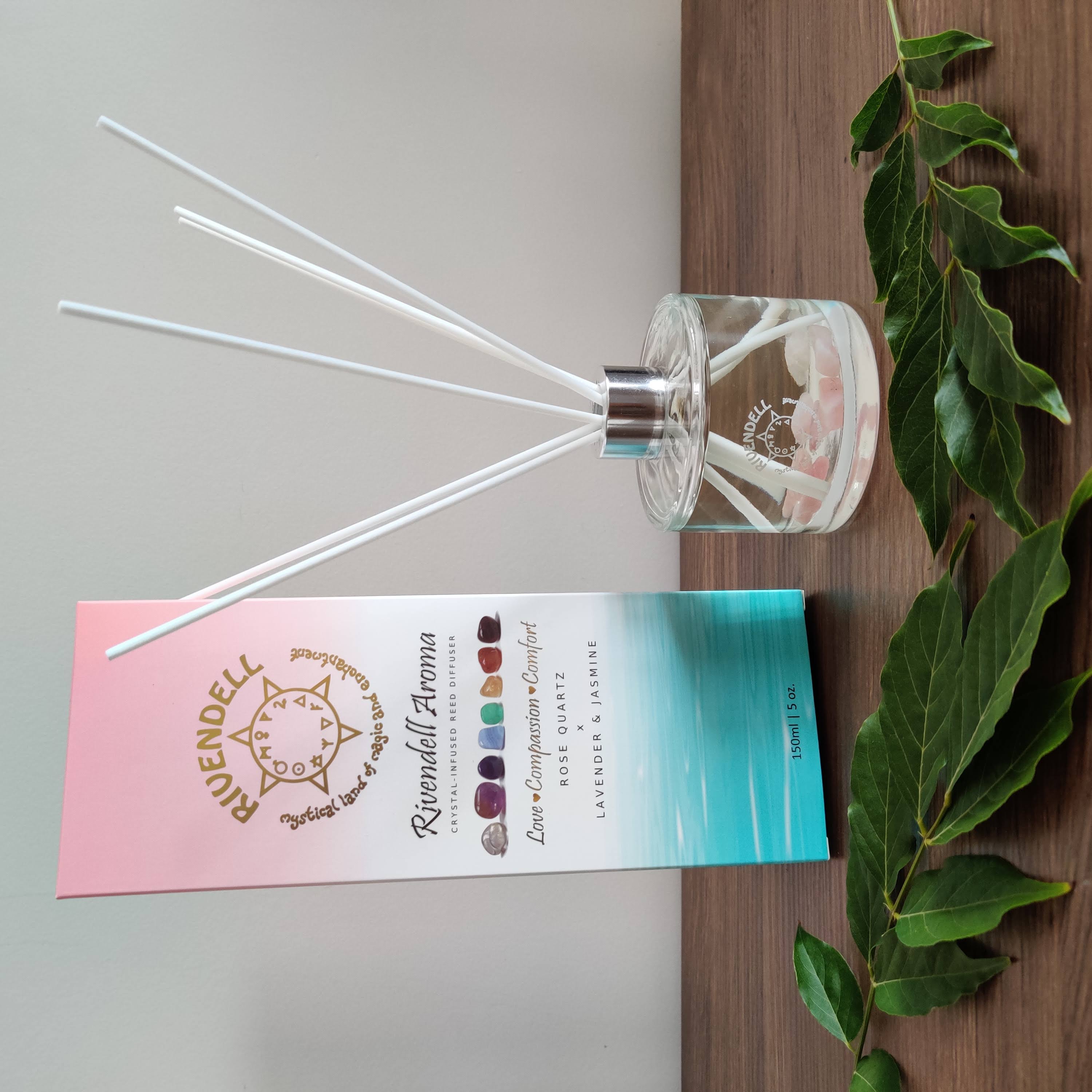 Crystal-Infused Reed Diffuser: Rose Quartz x Lavender and Jasmine ...