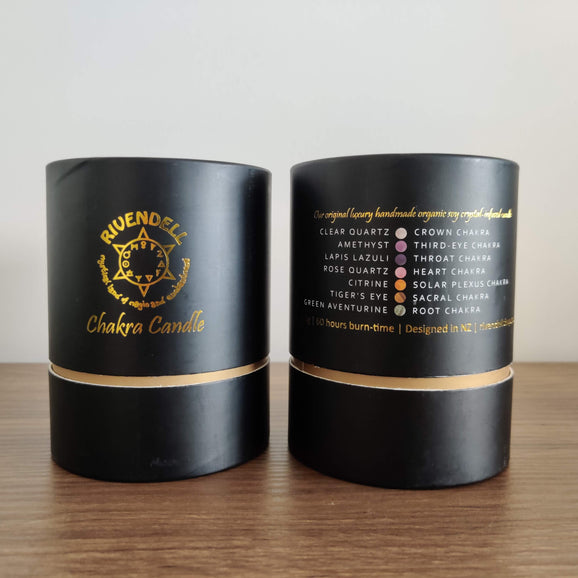 Rivendell's Chakra Candle: Patchouli and Wild Pear - Rivendell Shop