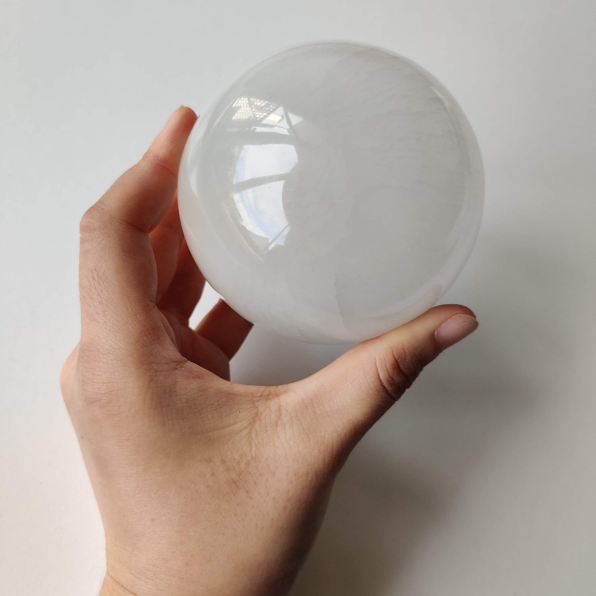 Polished Selenite Crystal Sphere - 8 cm - Rivendell Shop