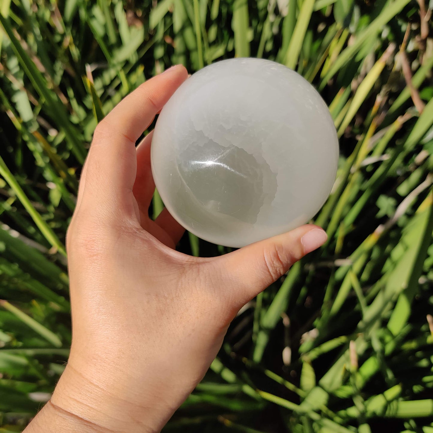 Polished Selenite Crystal Sphere - 8 cm - Rivendell Shop